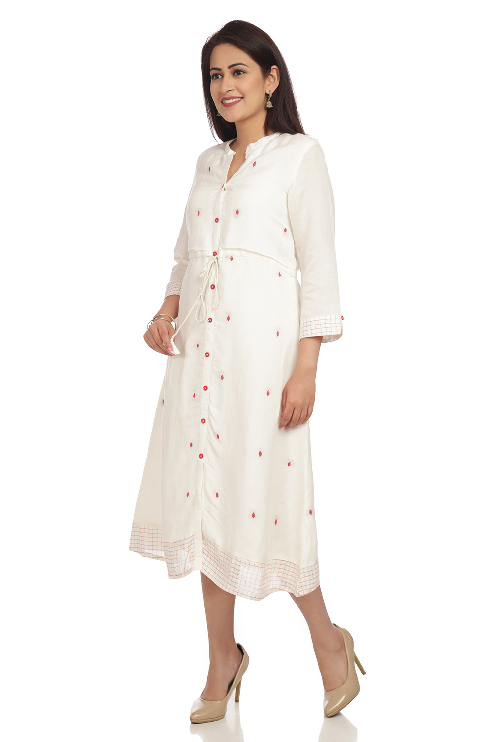 Ecru Cotton Dress image number 3