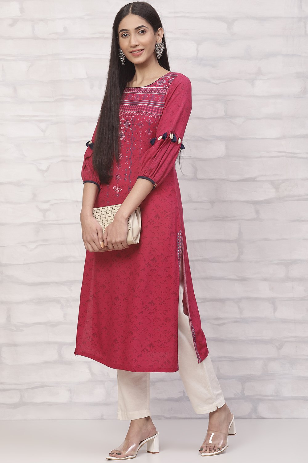 Rust LIVA Straight Kurta image number 5